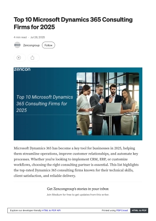Top 10 Dynamics 365 Consulting Firms to Watch in 2025