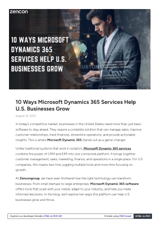 10 Ways Dynamics 365 Services Fuel US Business Growth