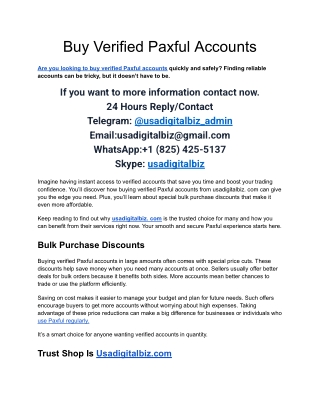 Top 8 Best Site To Buy Verified Paxful Accounts 100% Safe