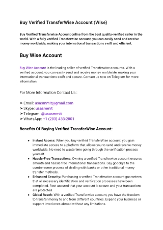 4. Buy Verified TransferWise Account (Wise)