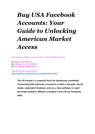 Best Sites to Purchase USA Facebook Accounts in Los ...
