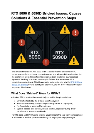 RTX 5090 & 5090D Bricked Issues_ Causes, Solutions & Essential Prevention Steps