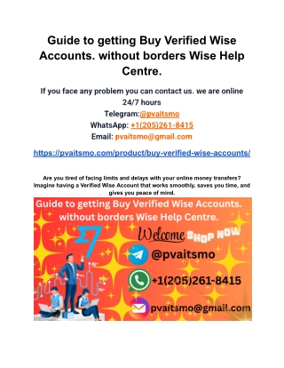 Buy Verified Wise Accounts – Instant Delivery | 2025 Deals!