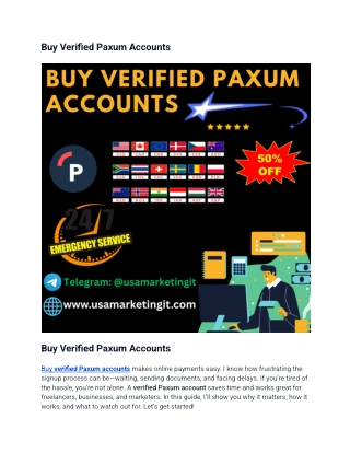 Buy Verified Paxum Accounts