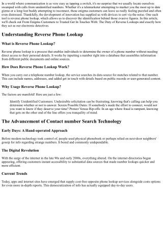 From Mystery Callers to Trusted Contacts: The Function of Reverse Lookups