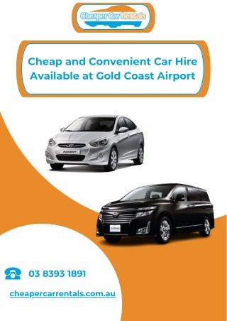 Cheap and Convenient Car Hire Available at Gold Coast Airport
