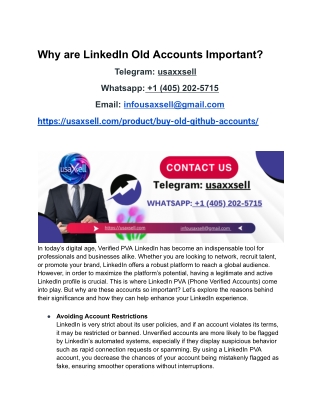 Why are LinkedIn Old Accounts Important