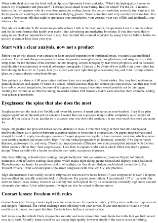 Ocular correction alternatives broken down under the care of an Vision Specialis