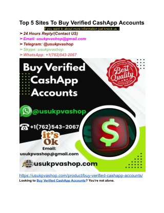 Top 5 Sites To Buy Verified CashApp Account In (2025) Marketplace