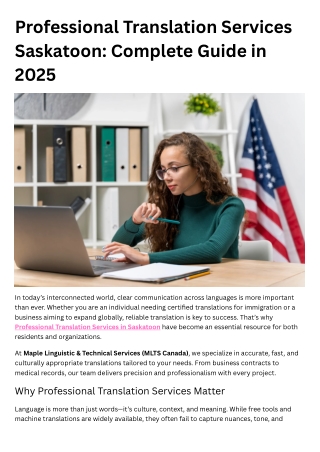 Professional Translation Services Saskatoon: Complete Guide in 2025
