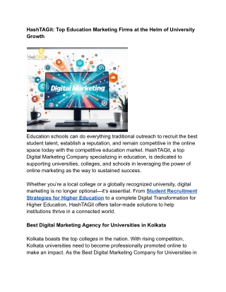 HashTAGit_ Leading Education Digital Marketing Agencies Driving Growth for Universities