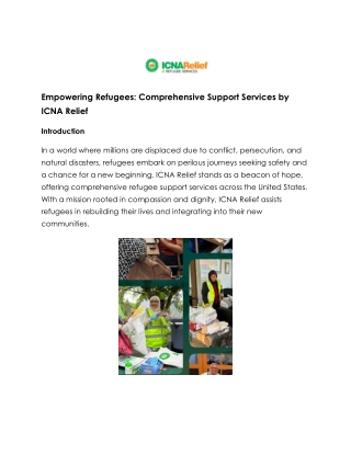 Refugee Support Services for a Brighter Future