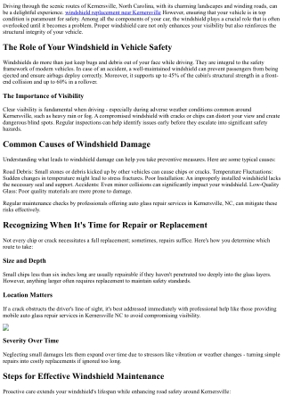 Travel Safe: How Proper Windshield Care Ensures Your Safety on Roads near Kerner