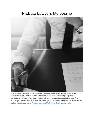 Probate Lawyers Melbourne