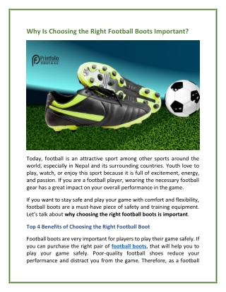 Why Is Choosing the Right Football Boots Important