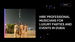 Hire Professional Musicians for Luxury Parties and Events in Dubai