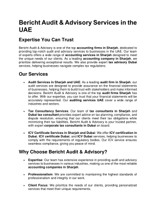 Bericht-icv certification in Dubai