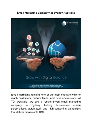 Email Marketing Company in Sydney Australia