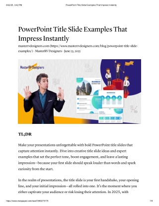 PowerPoint Title Slide Examples That Impress Instantly