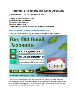 Huge Potential Site To Buy Old Gmail Accounts
