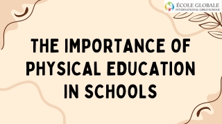 The Importance of Physical Education in Schools