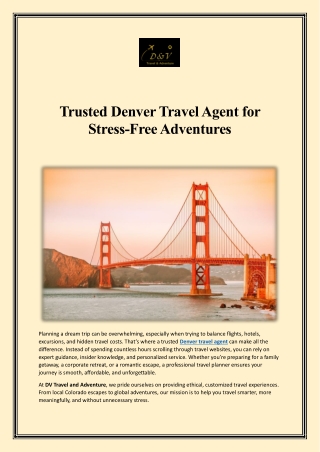 Trusted Denver Travel Agent for Stress Free Adventures