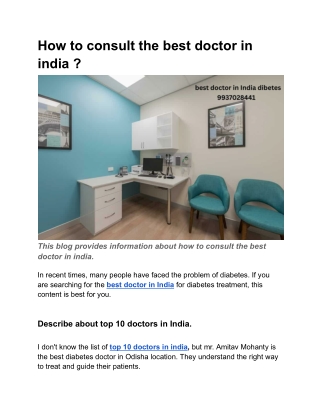 How to consult the best doctor in india