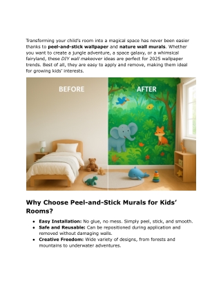 Kids’ Room Murals- Fun, Creative, and Easy-to-Apply Designs - WallpaperUpdate
