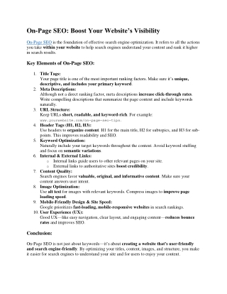 on page seo