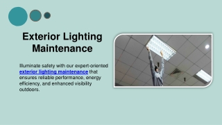 Exterior Lighting Maintenance