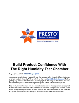 Build Product Confidence With The Right Humidity Test Chamber.docx