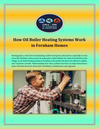 How Oil Boiler Heating Systems Work in Fernham Homes