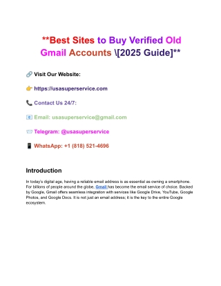__Best Sites to Buy Verified Old Gmail Accounts _[2025 Guide]__