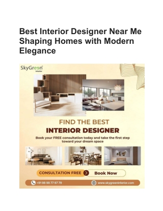 Best Interior Designer Near Me Shaping Homes with Modern Elegance