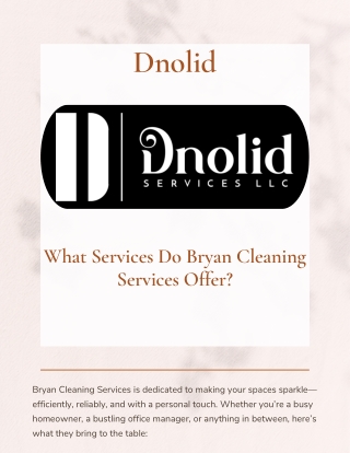 What Services Do Bryan Cleaning Services Offer?