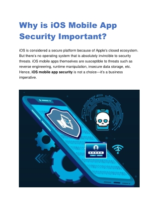 Why is iOS Mobile App Security Important