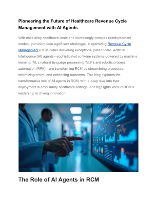 Pioneering the Future of Healthcare Revenue Cycle Management with AI Agents