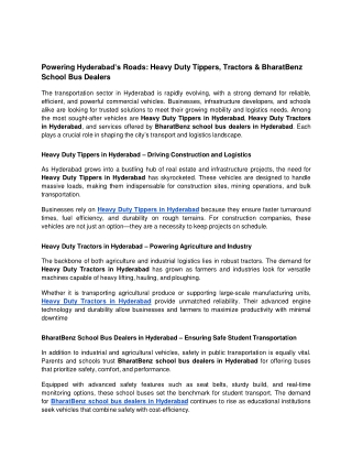 Powering Hyderabad’s Roads_ Heavy Duty Tippers, Tractors & BharatBenz School Bus Dealers (1)