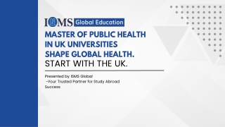 Masters of Public Health in UK – Career Scope & Salary
