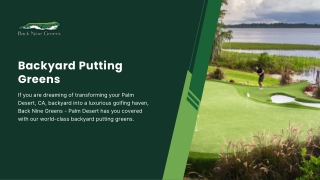 Backyard Putting Green