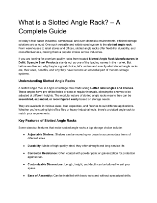 What is a Slotted Angle Rack_ – A Complete Guide