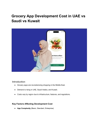 Comprehensive Cost Guide to Grocery App Development in UAE, Saudi & Kuwait