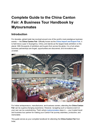 chian canton fair with mytoursmates