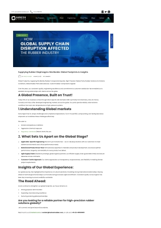 Supplying Rubber Diaphragms Worldwide: Global Footprints & Insights