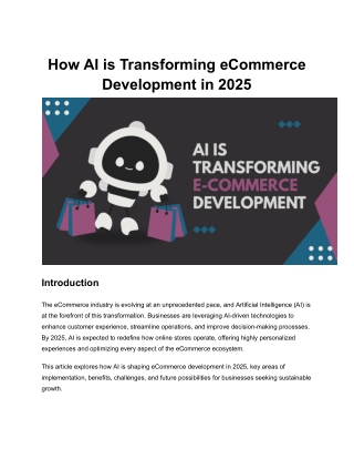 The Future of eCommerce: AI Innovations You Must Know by 2025