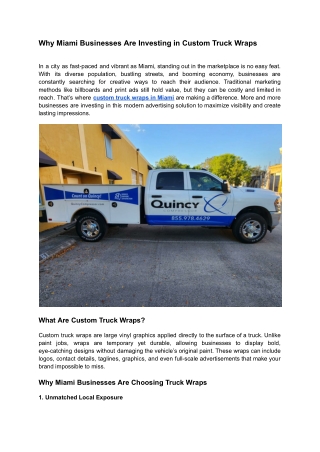Why Miami Businesses Are Investing in Custom Truck Wraps