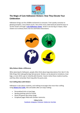 Creative Shapes ETC- Cute Halloween Sticker