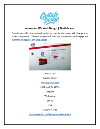 Vancouver Wa Web Design | Graticle.com