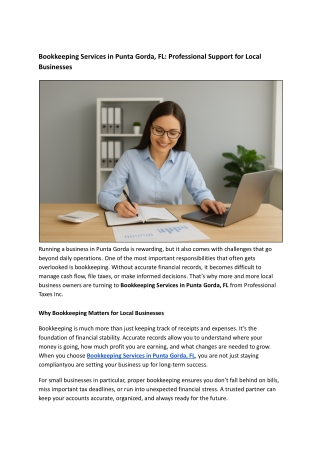 Bookkeeping Services in Punta Gorda, FL — Professional Support for Local Businesses (1)