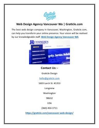 Web Design Agency Vancouver Wa | Graticle.com